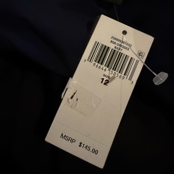 Lauren Ralph Lauren Women’s Georgette Belted Navy Dress with Flutter Sleeve, 12 - Picture 6 of 6